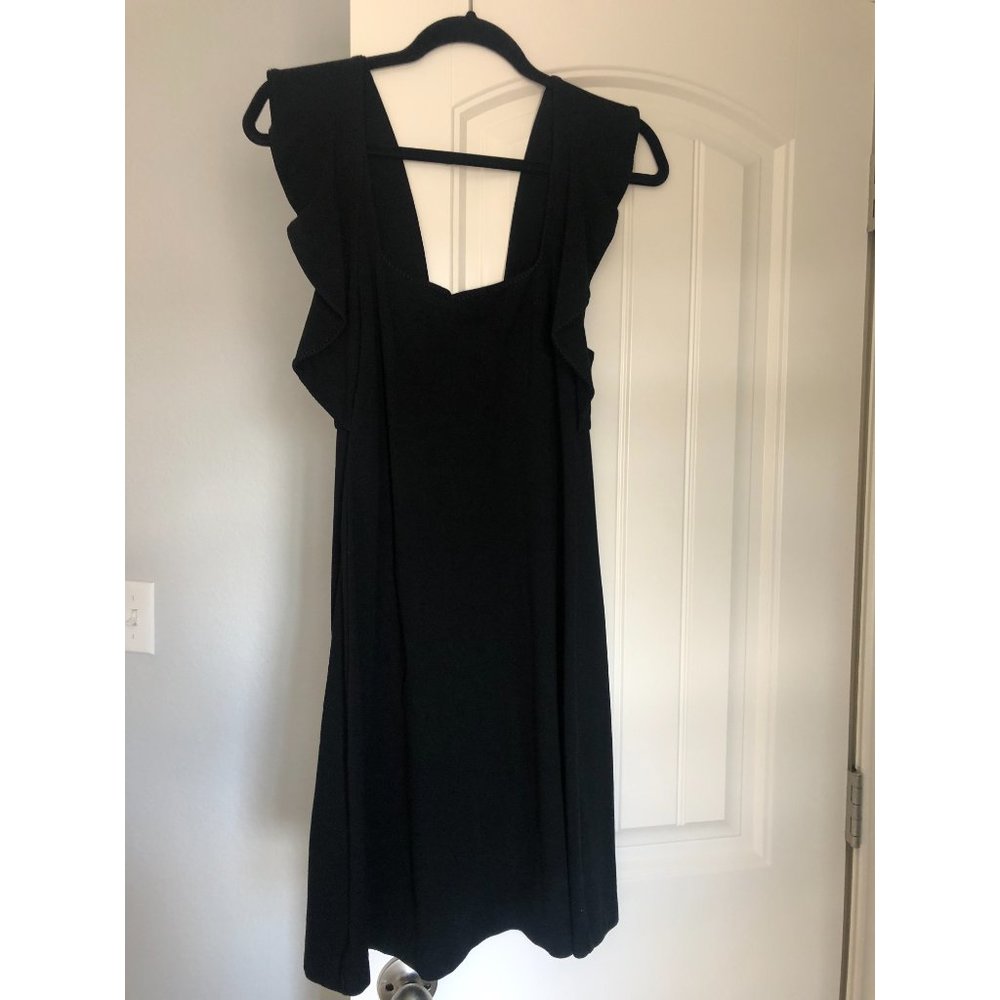 French Connection Black Flutter Sleeve Dress